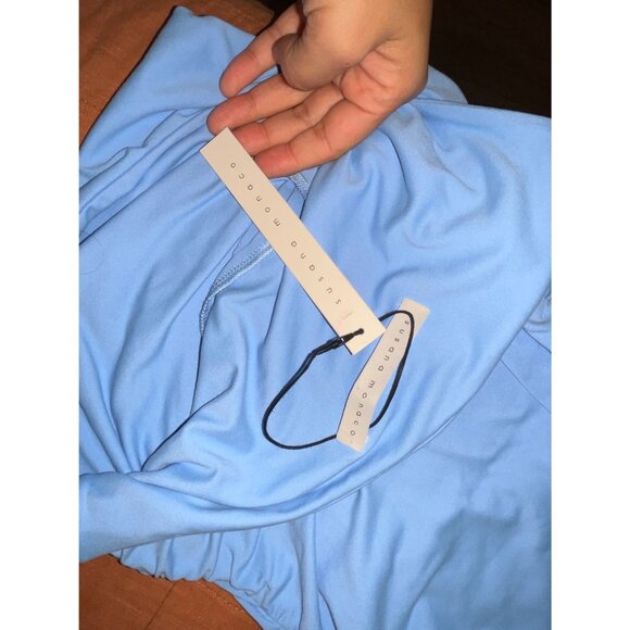 NWT Susana Monaco - One Arm Gathered Dress in Cobalt small ($218) - Picture 7 of 11